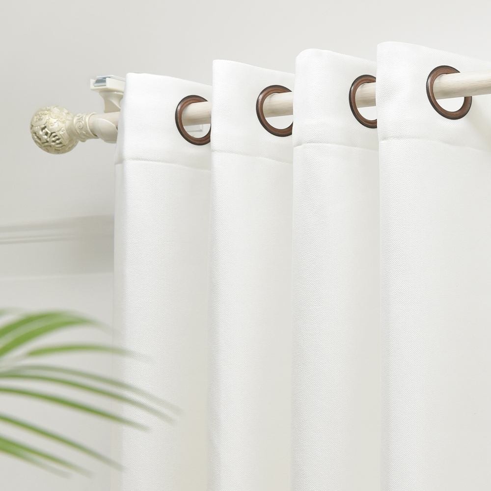 아라크네 아일렛형 린넨룩 화이트 암막커튼 엘리스 135x170 거실 안방