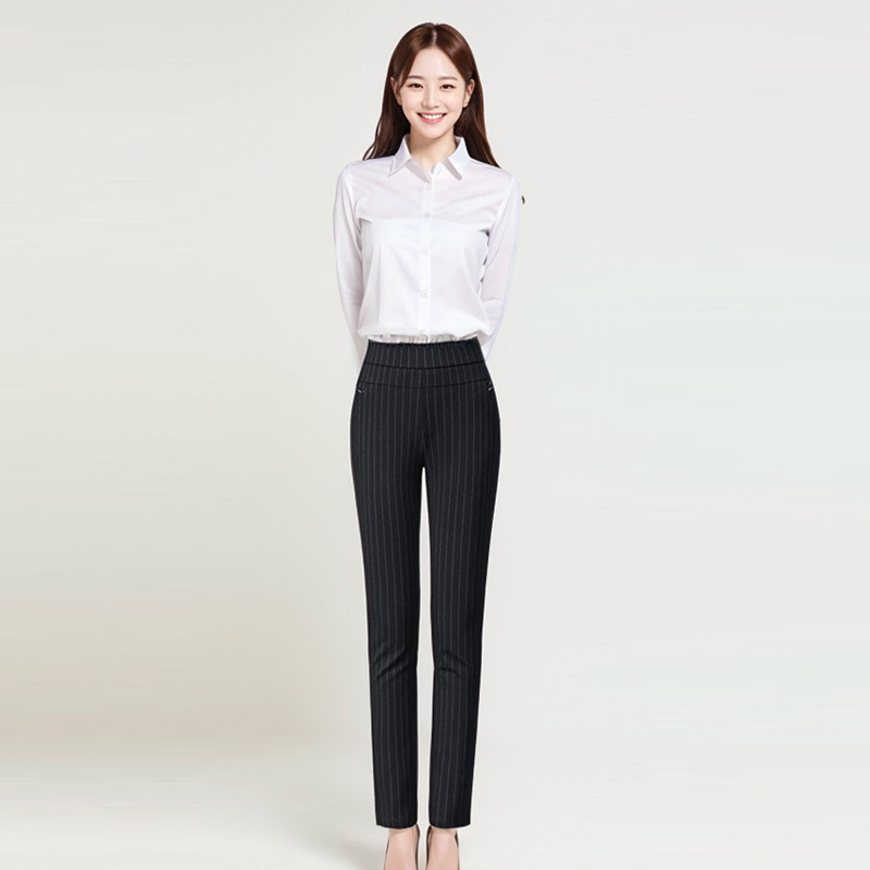 여성 기모 바지 슬랙스 스판 겨울 팬츠 - 상세 이미지 2