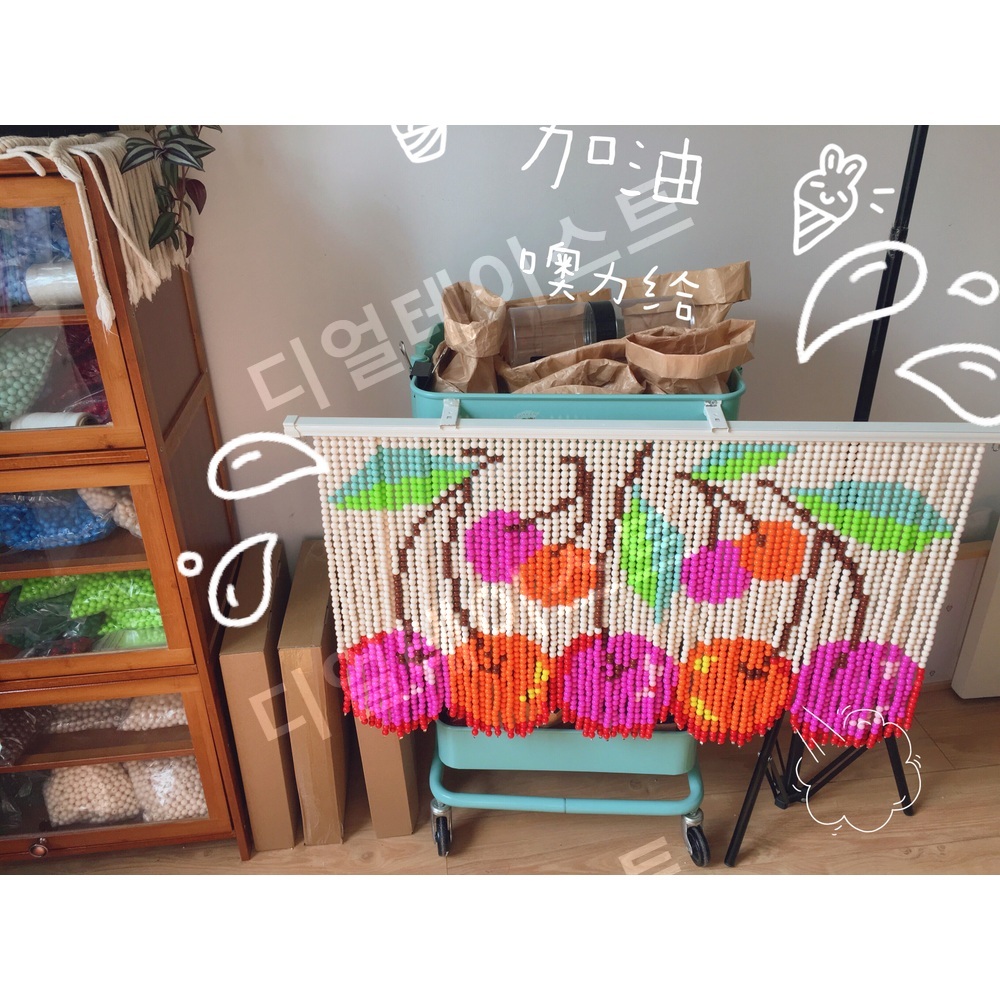 체리 비즈발 만들기 키트 diy 재료 과일그림 집꾸미기 장식 - 상세 이미지 2