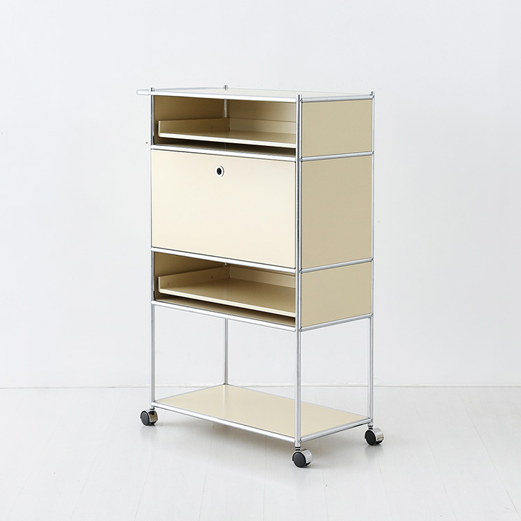 심플리 이동식 수납장 1문 BC641 870mmx400mmx1265mm, 4단, 솔리드베이지 9940.6092 - 상세 이미지 3