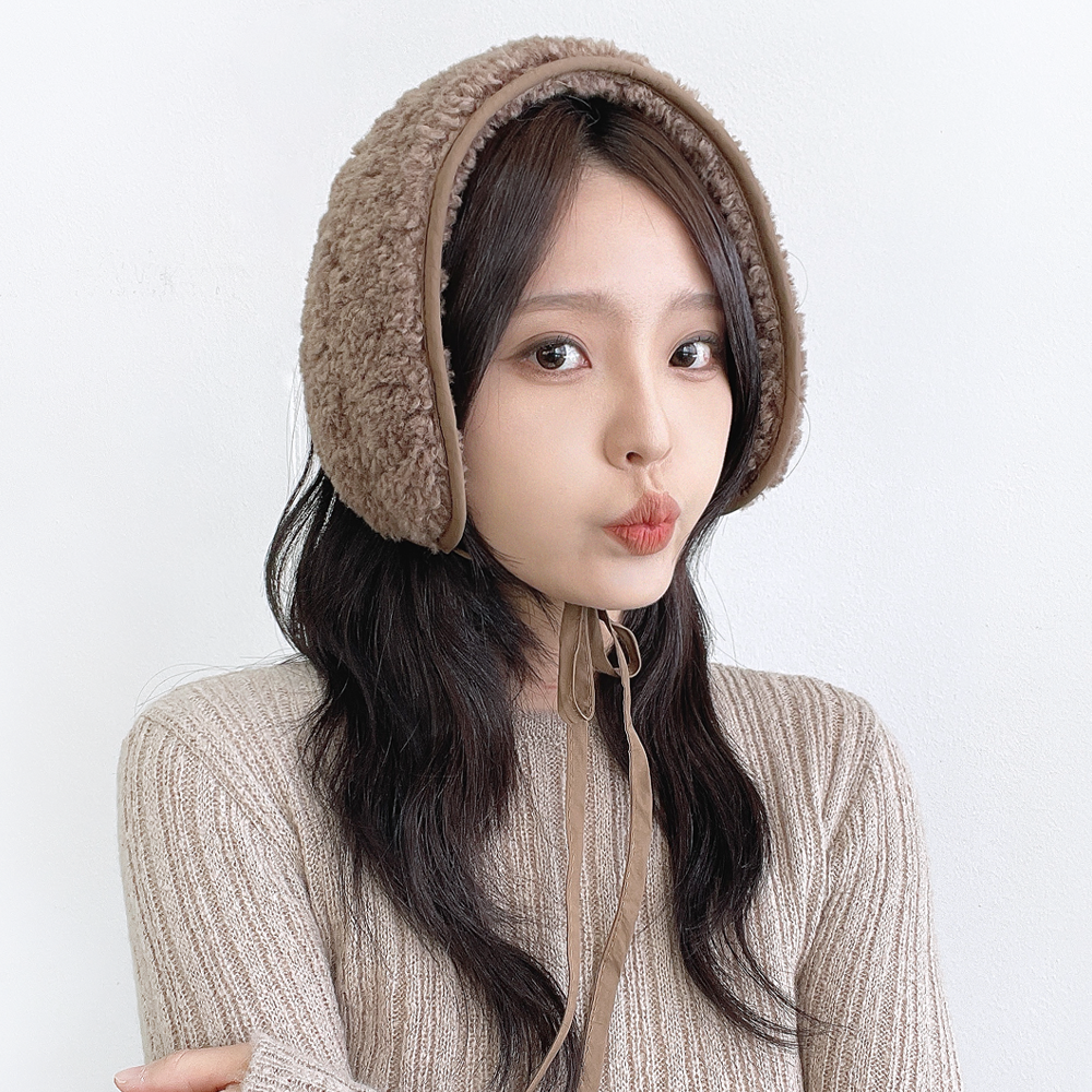 덴 양면 귀도리 리버시블 뽀글이 양털 남자 여자 겨울 방한 머플러 털 귀마개