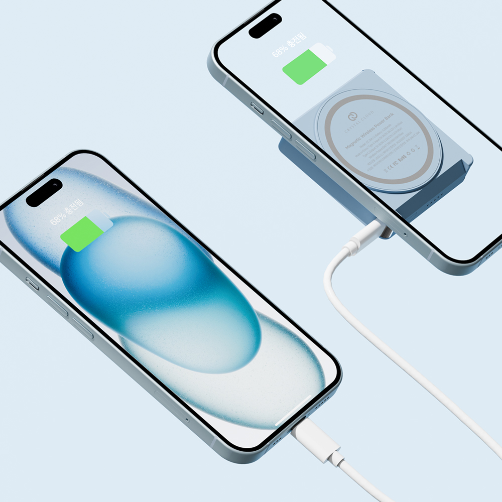 크리스탈클라우드 맥세이프 보조배터리 아이폰 미니 고속 무선 충전 배터리팩 5000mAh 이미지 8