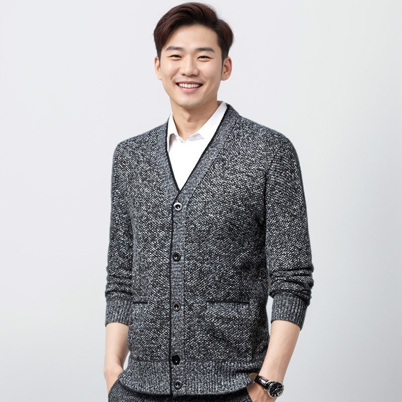 브이넥 남성 기모 가디건 버튼C4 - 상세 이미지 3