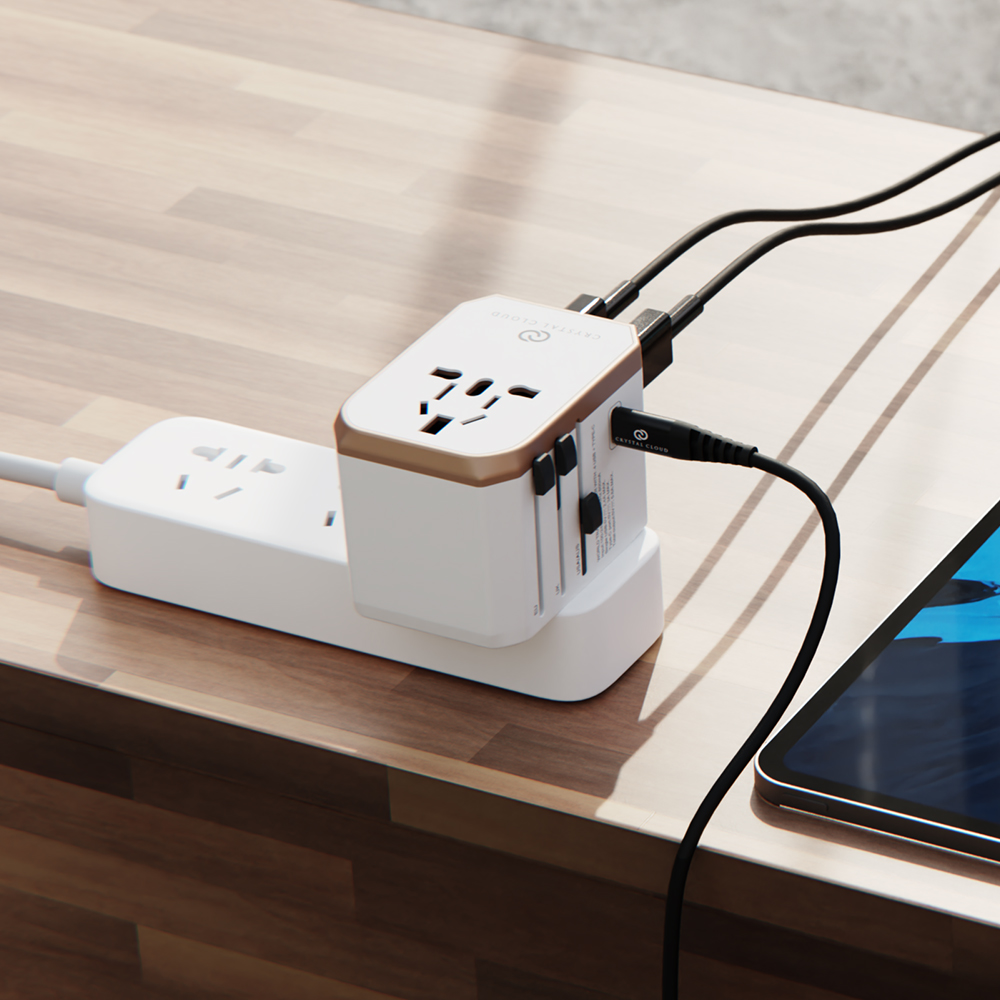 크리스탈클라우드 5포트 USB 5.6A 해외 여행용 멀티 어댑터 돼지코 콘센트 CC-305Plus