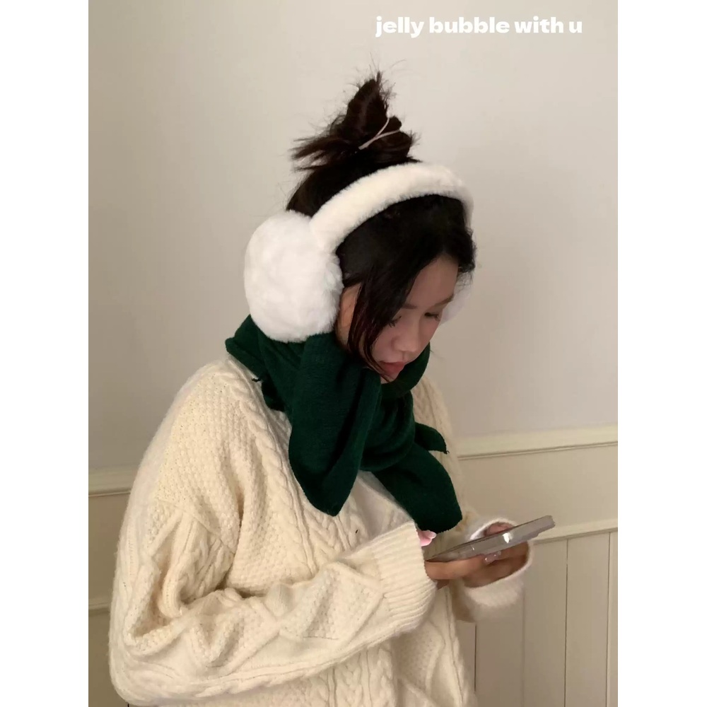 제니 귀마개 모피 공항패션 겨울 두꺼운 의상 옷 패션 - 상세 이미지 5