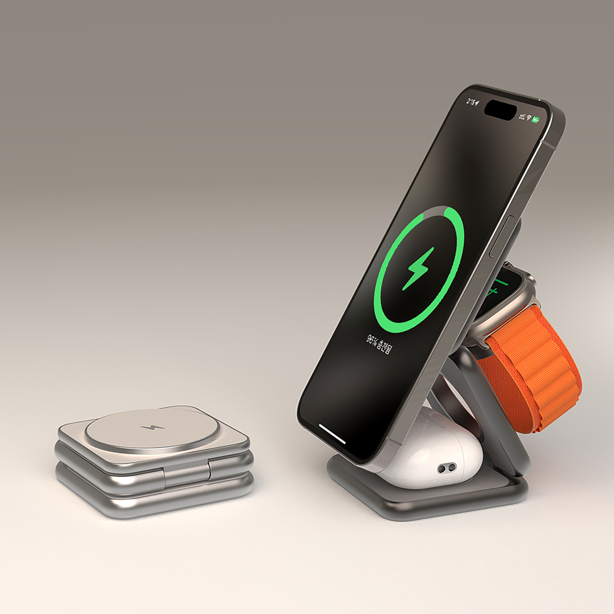 더베러 3IN1 맥세이프충전기 멀티 애플워치 충전기 아이폰 무선충전기 에어팟호환 P1프로