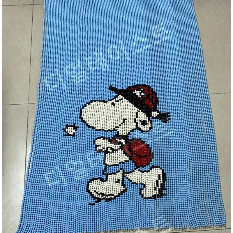 하늘색 비즈발 만들기 키트 diy 재료 문 커튼 주방 장식