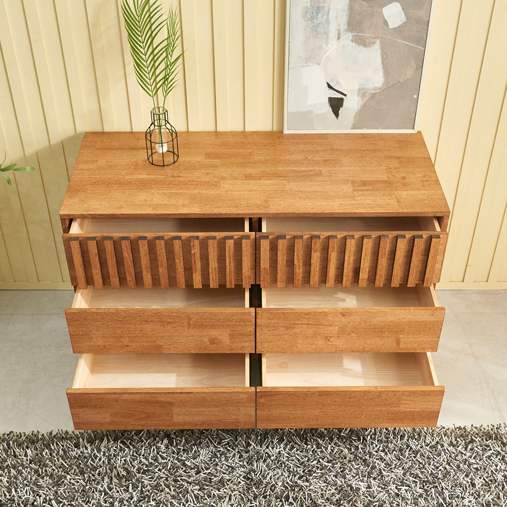 돌프 대형 원목 드레스룸 광폭 대형 안방 옷 와이드 서랍장 1200x500x758mm, 3단, 월넛 - 상세 이미지 4