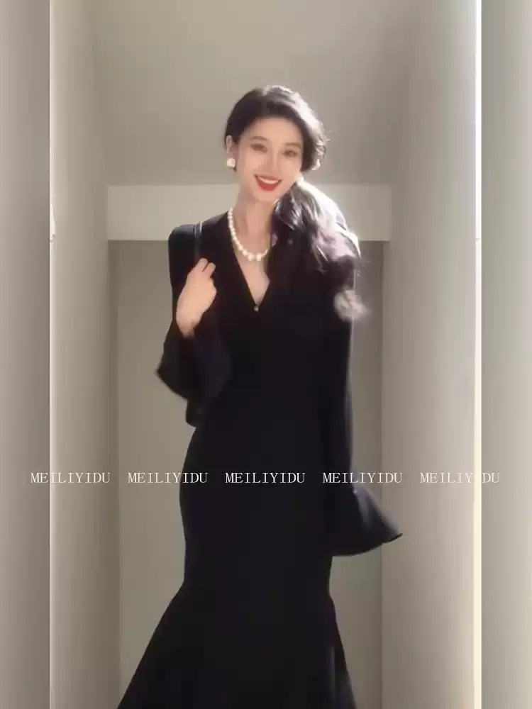 스캔들 92화 한채영 원피스 블랙 문정인 V넥 파티룩 의상 옷 패션 - 상세 이미지 5