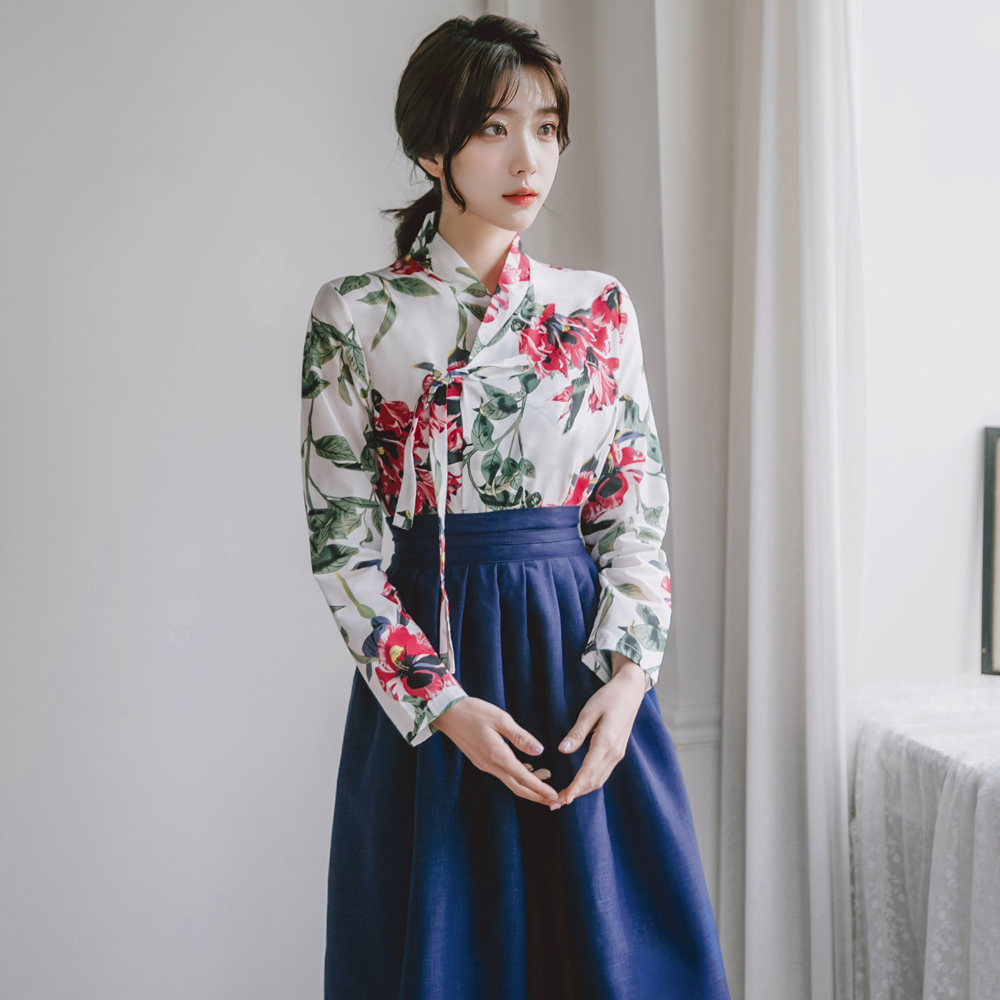 생활한복 세트 아리솔+차미 개량 계량 퓨전 반티-166 - 메인 이미지