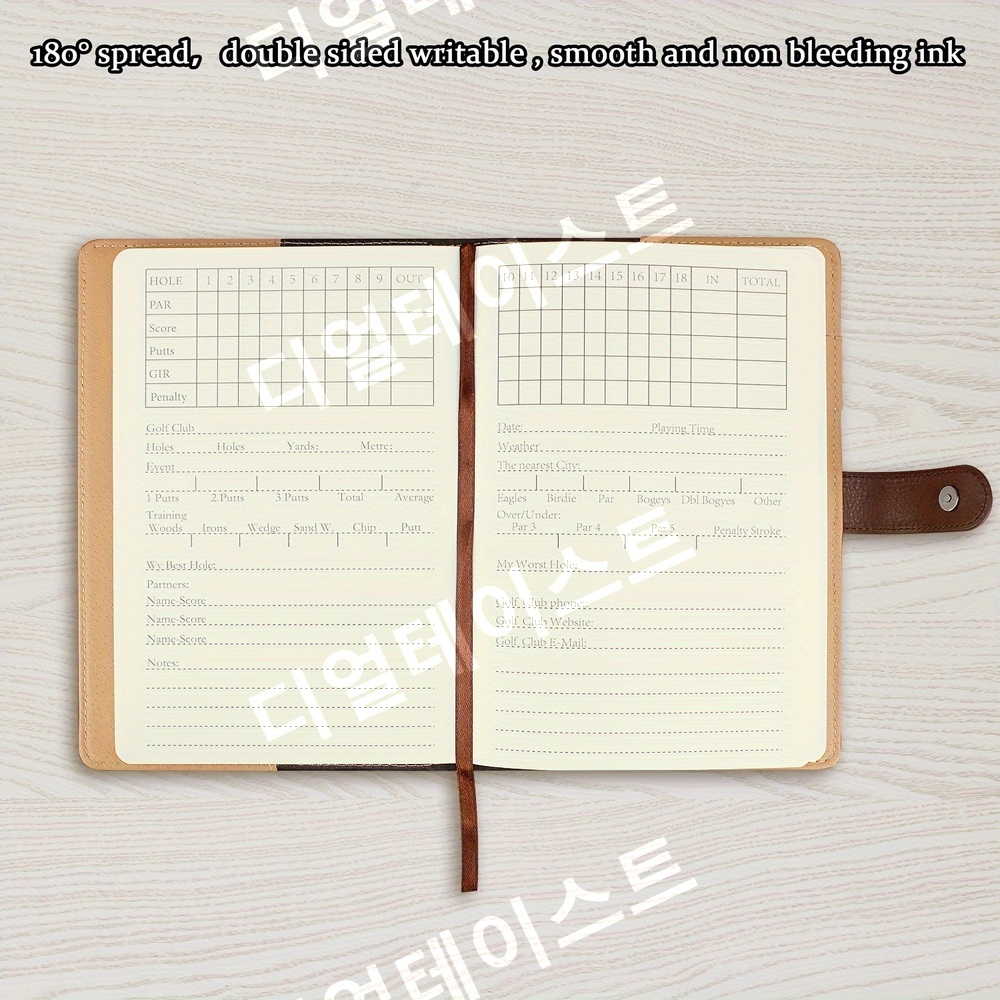 골프 스코어북 PU 가죽 200페이지 스코어카드 기록지 - 상세 이미지 3