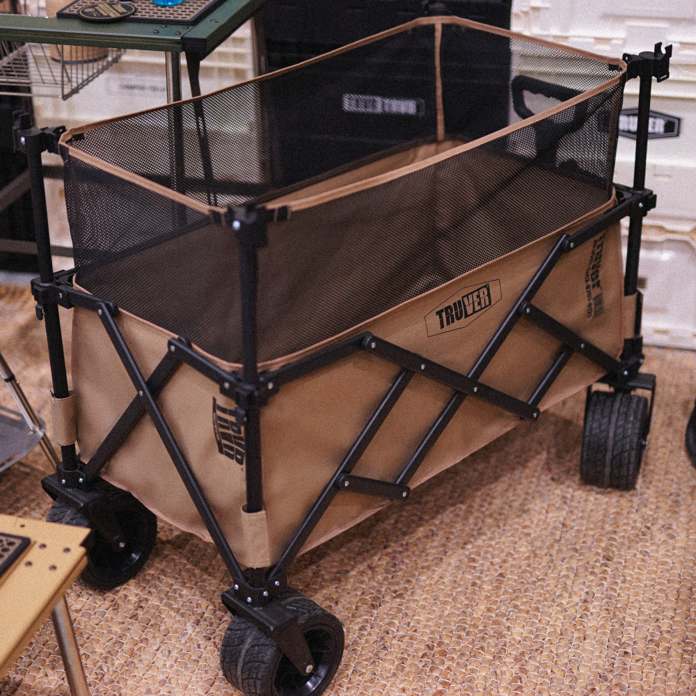 트루버 웨건 광폭 타이어 접이식 카트 캠핑 캐리어 폴딩 수레 메쉬월포함