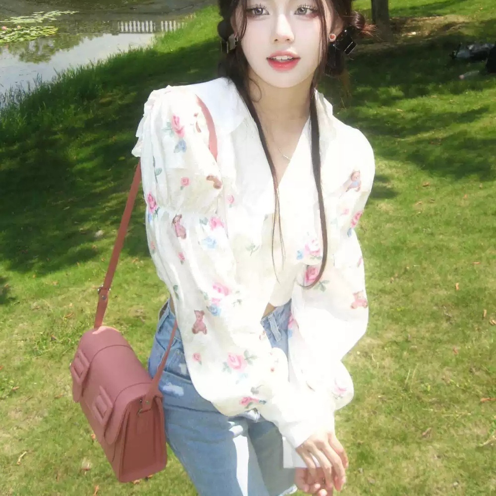 조립식 가족 9화 정채연 블라우스 셔츠 윤주원 V넥 프렌치 의상 옷 패션 - 상품 이미지