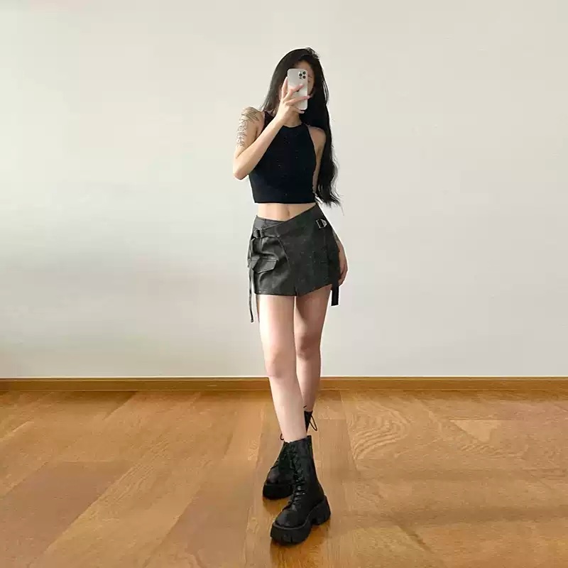 아이브 안유진 스커트 치마 인스타그램 하이웨스트 A라인 의상 옷 패션 - 상세 이미지 4