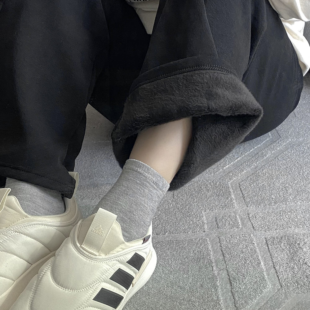 기모와이드팬츠 융털바지 밍크바지 무릎안나오는 하비바지 편한 고무줄 - 상세 이미지 5