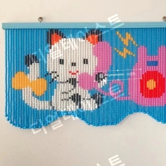 고양이 비즈발 만들기 비즈문 키트 diy 재료 캣 커튼 - 메인 이미지