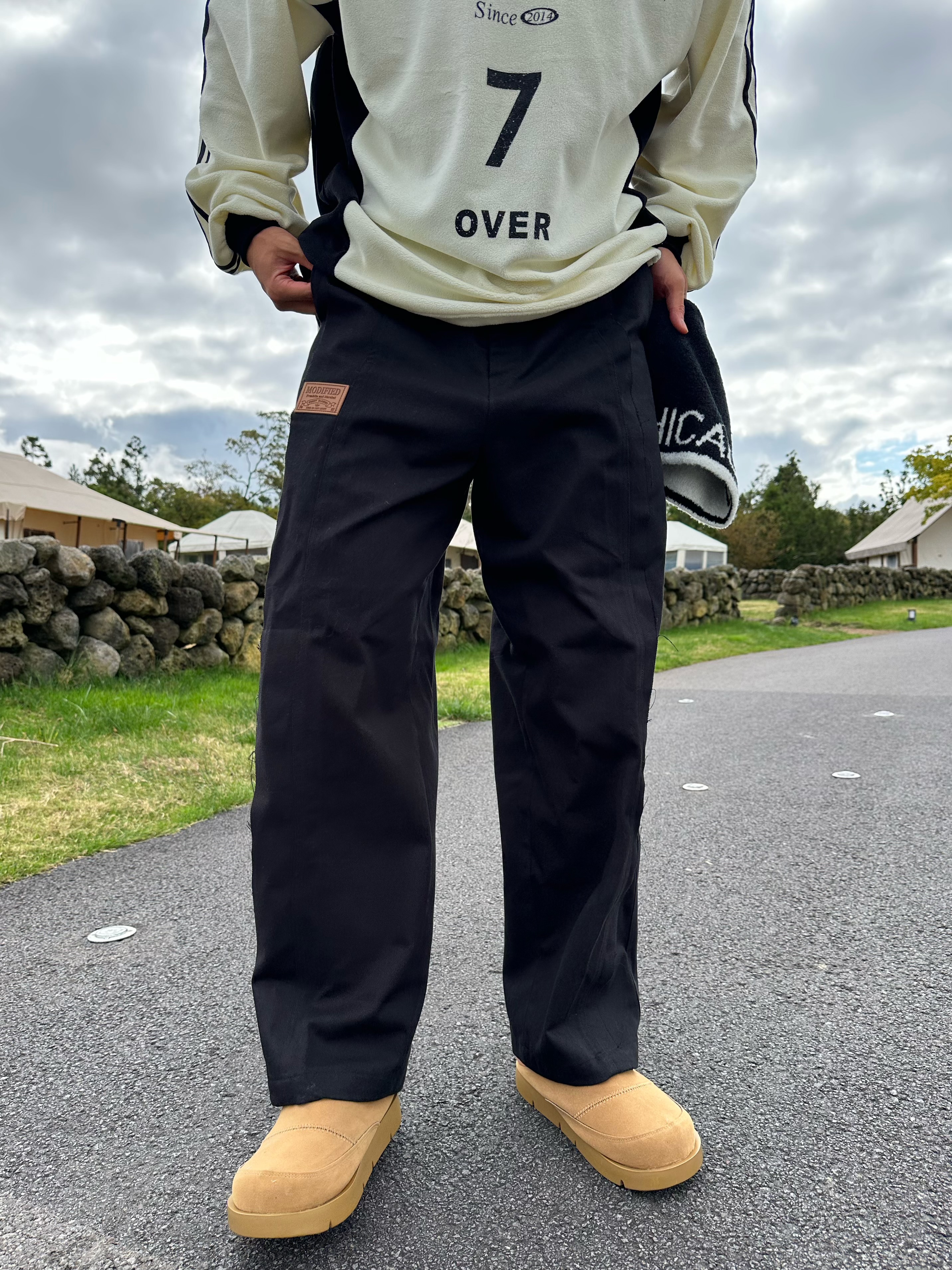 카펜터바지 와이드팬츠 코디 세미와이드팬츠 - 상세 이미지 4