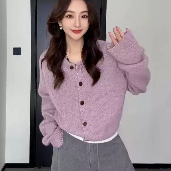 스캔들 98화 한보름 가디건 퍼플 백설아 버클 라운드넥 의상 옷 패션 - 메인 이미지