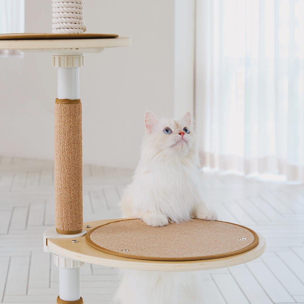 내핑하우스 캣폴 컴팩트E 뚱냥이 아이언 봉 튼튼 원목 캣타워 고양이 먼치킨 높이 조절가능