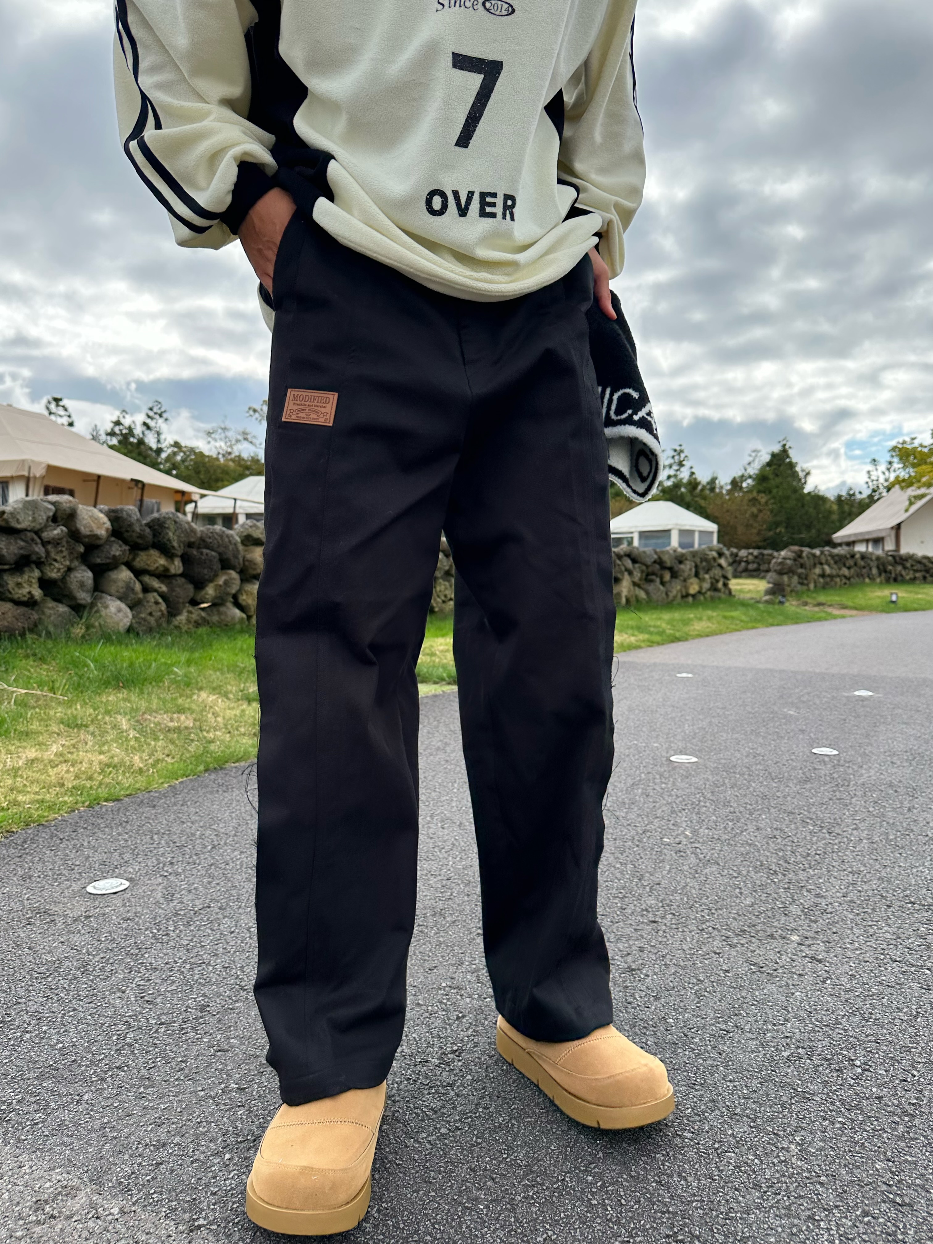 카펜터바지 와이드팬츠 코디 세미와이드팬츠 - 상세 이미지 2