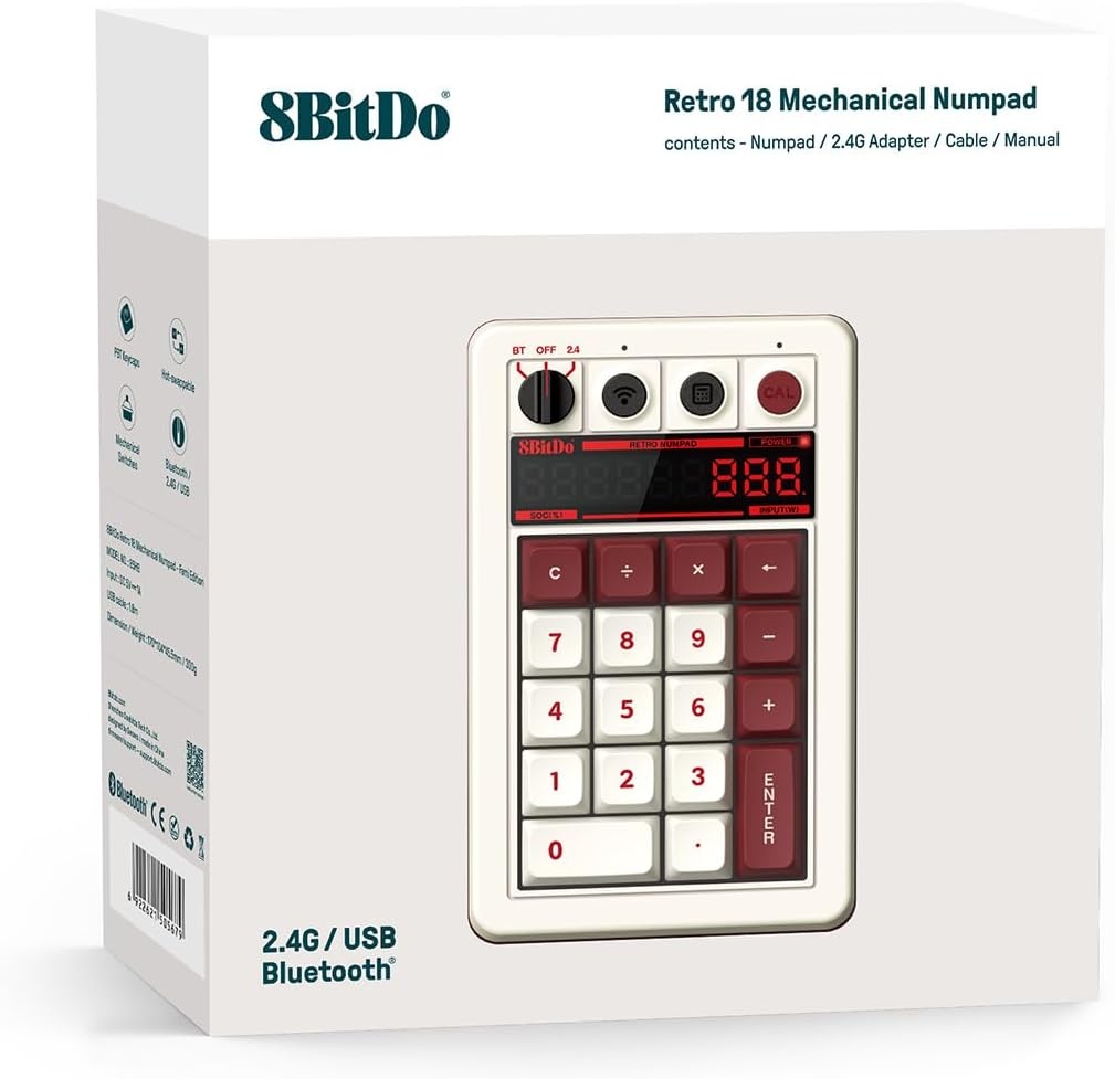 8BitDo 레트로 18 블루투스 기계식 키보드 계산기 겸용 키패드 - 상세 이미지 5