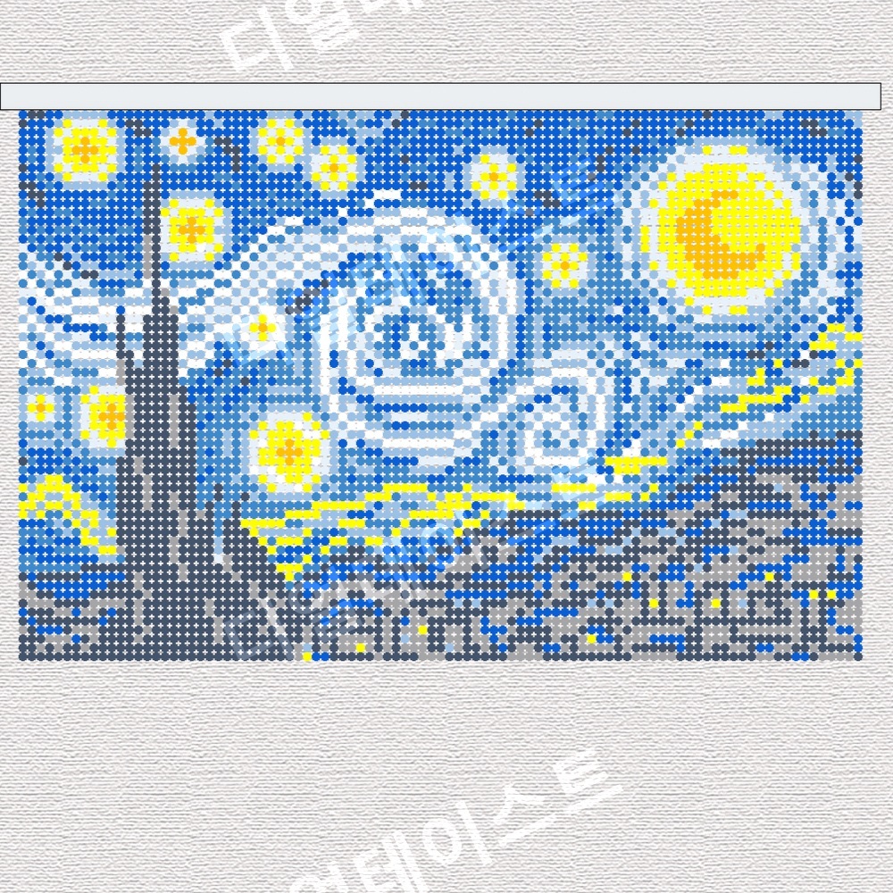 고흐 그림 비즈발 만들기 키트 diy 재료 반고흐 별이 빛나는 밤에 집순이취미 - 상품 이미지