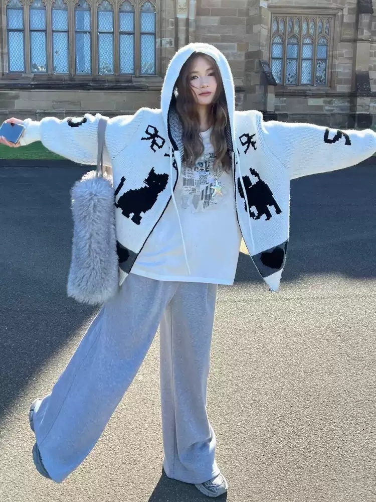 놀면 뭐하니 257화 미주 집업 고양이 후드 스웨터 의상 옷 패션 - 상세 이미지 3