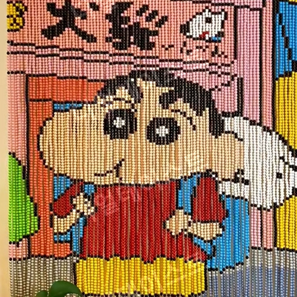 짱구비즈발 만들기 키트 diy 재료 구슬커튼 비즈커튼 거실장식 중국집발 현관발 - 상품 이미지