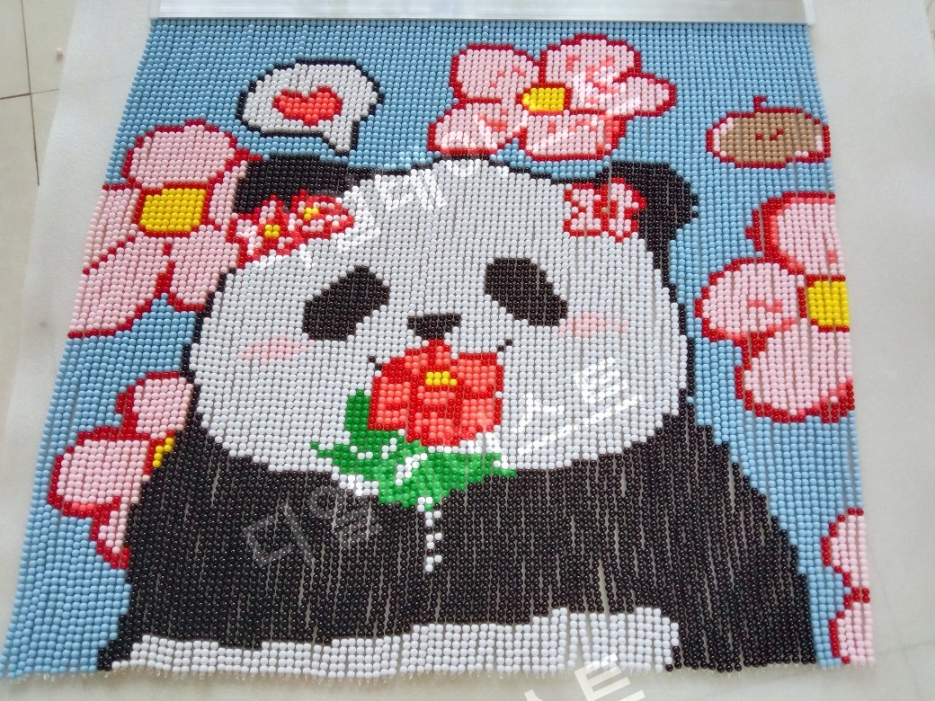푸바오 비즈발 만들기 키트 diy 재료 팬더 판다 그림 홈인테리어 장식 - 상세 이미지 4