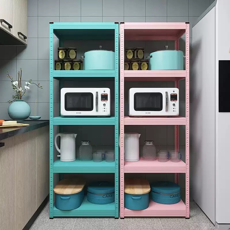 주방선반 정리대 오븐랙 수납장 렌지대 진열장 철제 60x30x114 cm 블루 4단 - 상품 이미지