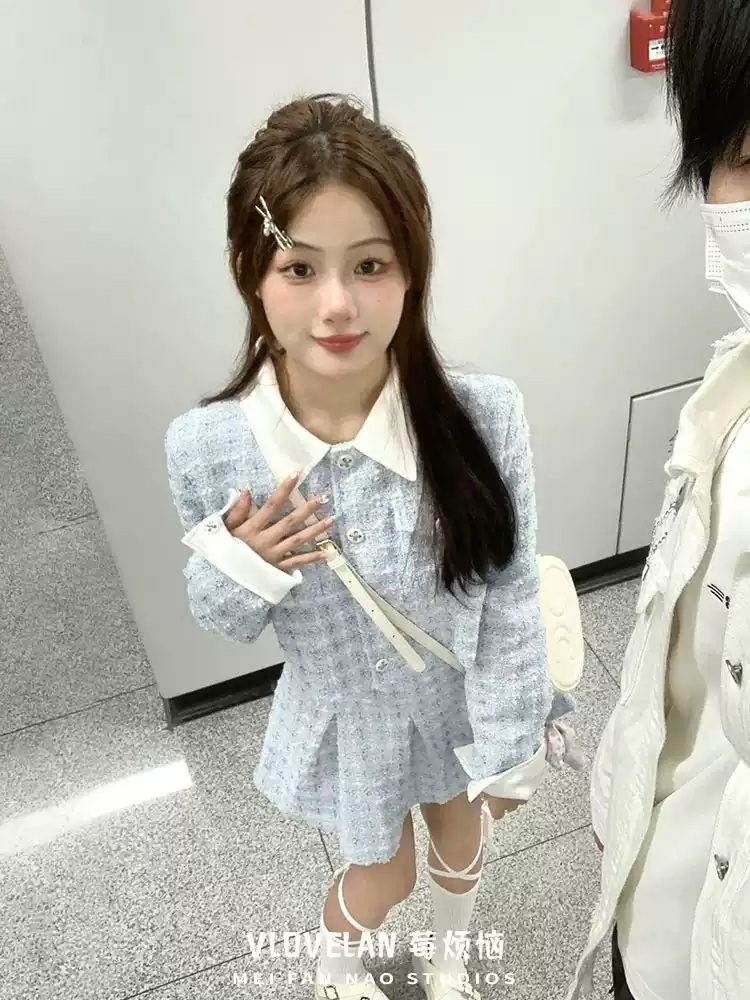 스캔들 93화 김규선 투피스 블루 민주련 하객룩 트위드 의상 옷 패션 - 상세 이미지 4