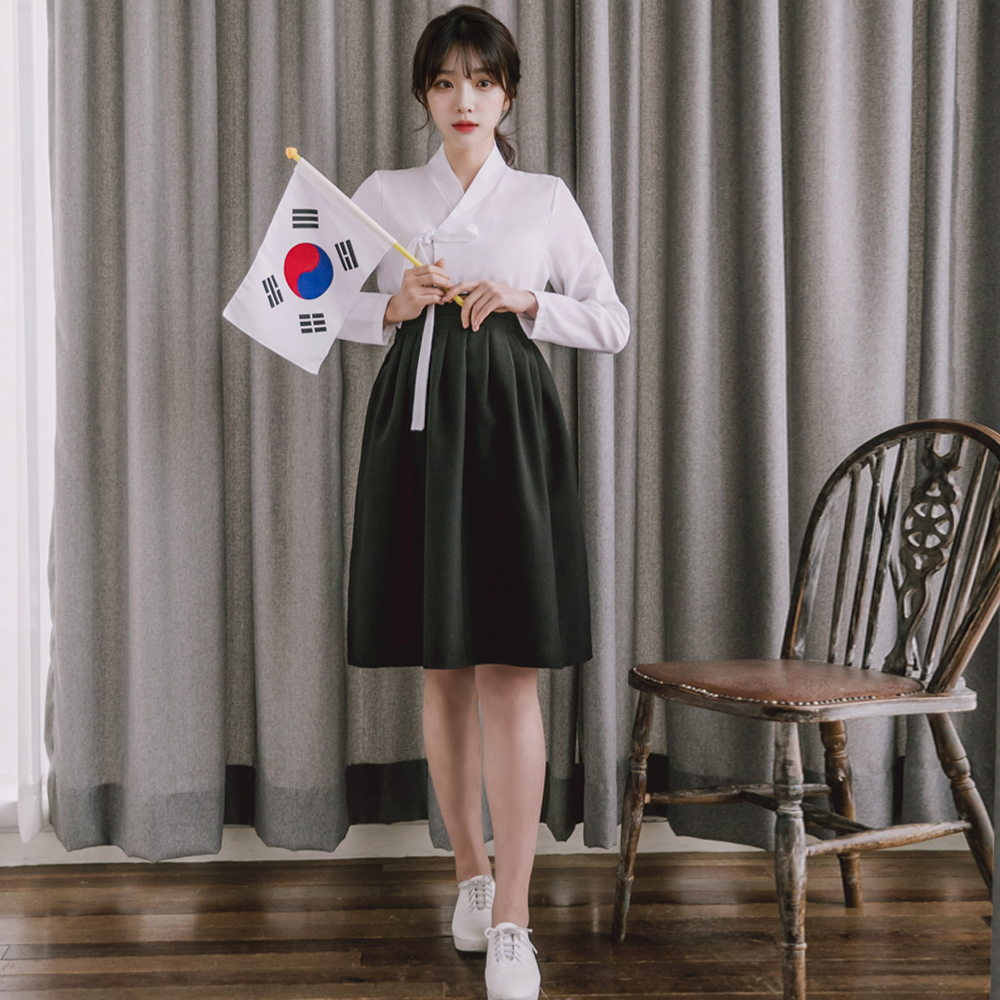 뭇별 블랙 허리치마 생활한복 개량 계량 퓨전 반티 이미지 8