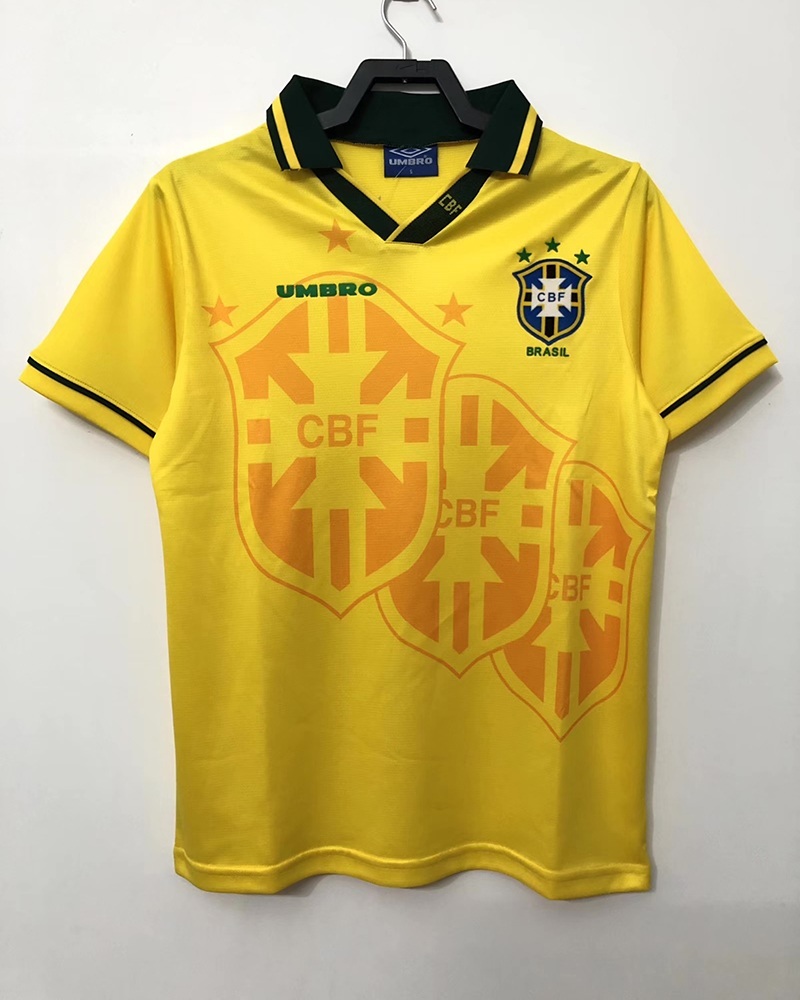 1998 월드컵 브라질 레트로 축구유니폼 키즈 어린이 성인용 - 상세 이미지 4