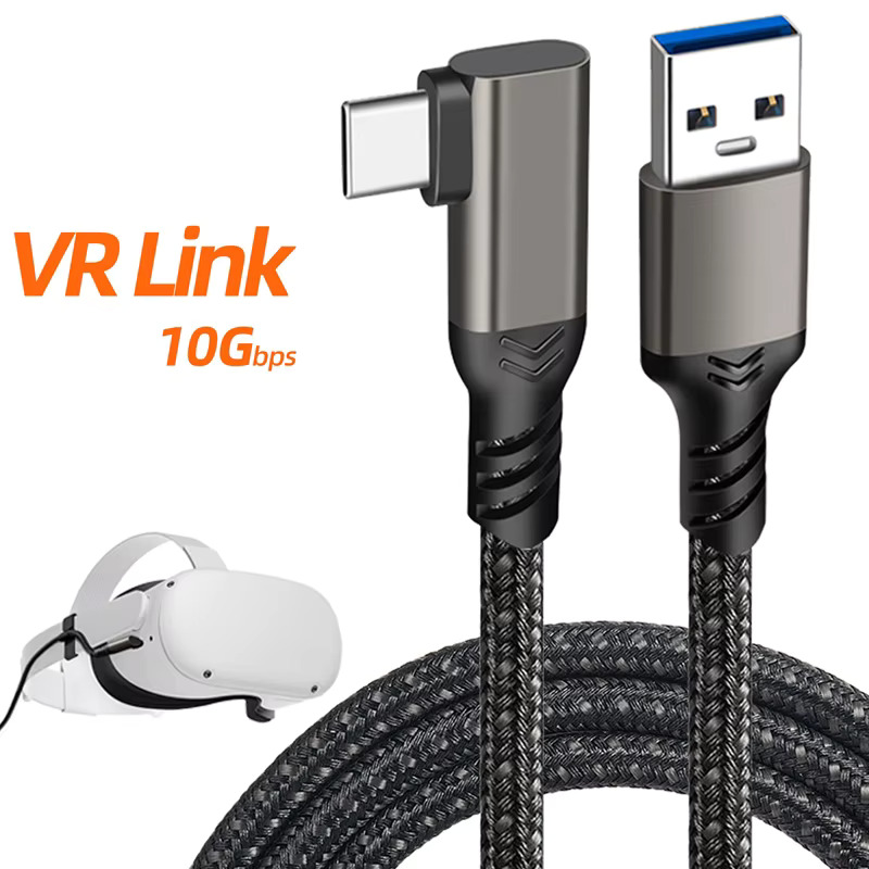 스틱pc 미니피씨 오큘러스 퀘스트 2 피코 4 PS5 액세서리용 데이터 라인 충전 케이블 PC USB 3.2 C 타입 충전기 링크 메타 3 VR용 5M... 