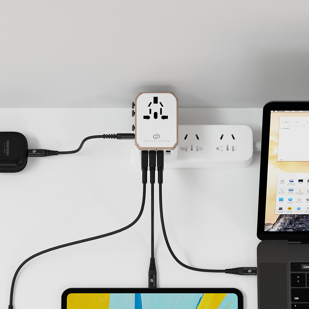 크리스탈클라우드 5포트 USB 5.6A 해외 여행용 멀티 어댑터 돼지코 콘센트 CC-305Plus