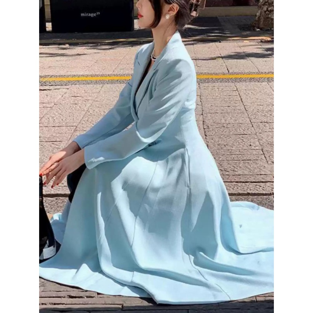 조립식 가족 12화 백은혜 원피스 블루 강서현 슬림핏 하객룩 의상 옷 패션 - 상세 이미지 5