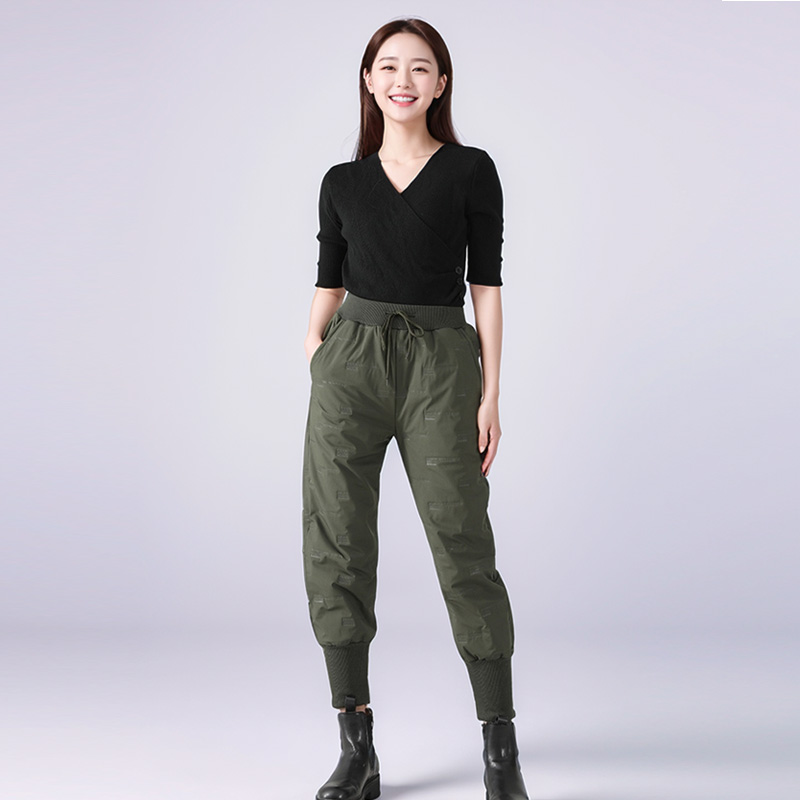 스타일리시 여성 패딩바지 겨울 조거 팬츠 - 상세 이미지 2