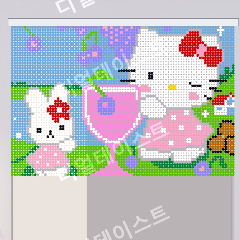 구슬커튼 만들기 키트 diy 재료 헬로키티비즈발 현관발 구슬발 - 상품 이미지