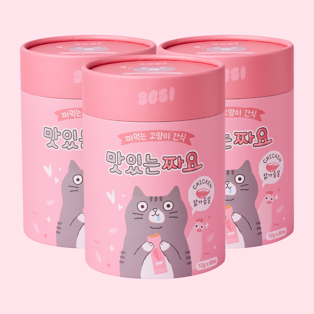 3651 맛있는 짜요 짜먹는 고양이 캔 간식 대용량 닭가슴살, 12g, 180개 제품 이미지