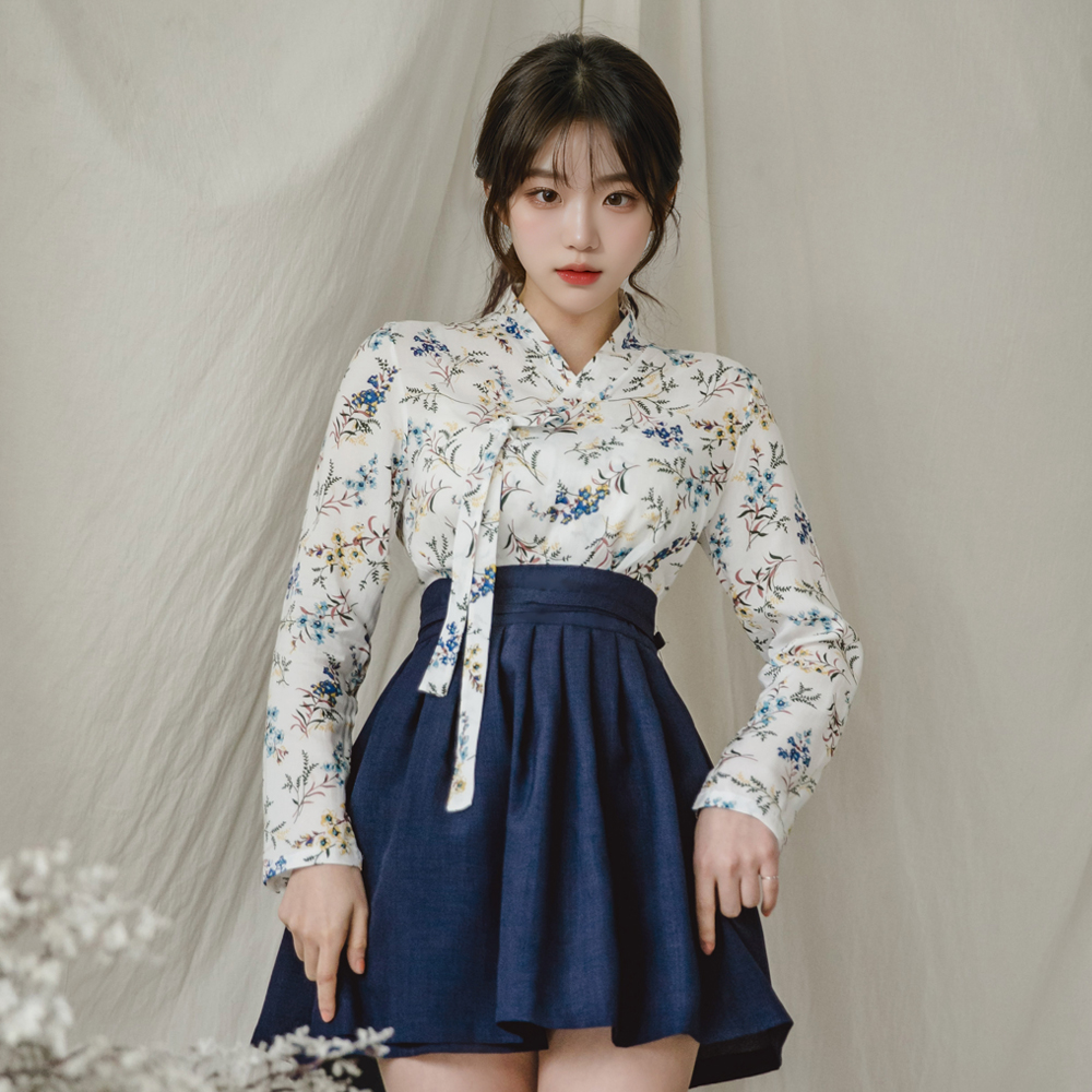 생활한복 세트 야생화+너울 개량 계량 퓨전 반티-172 - 상세 이미지 3