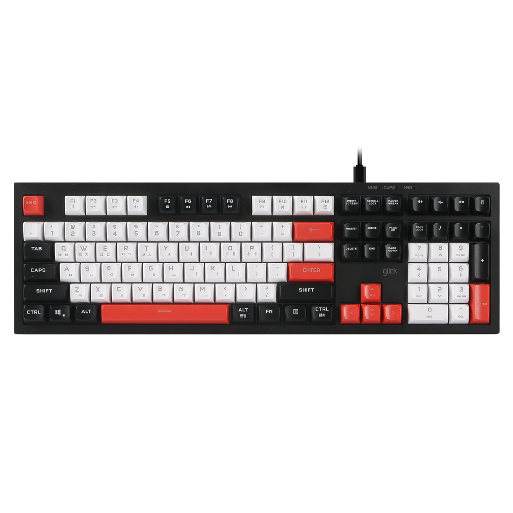 지클릭커 오피스프로 OPK50 사일런스 M RGB 무소음 방수 키보드 Greenwich CR1 108키
