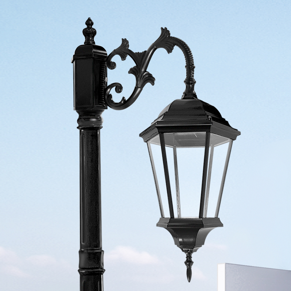 LED 가로등 전기 정원 조명등 보안등 데크등 아파트 설치 곡면 육각등 기둥 2.6M - 상세 이미지 2