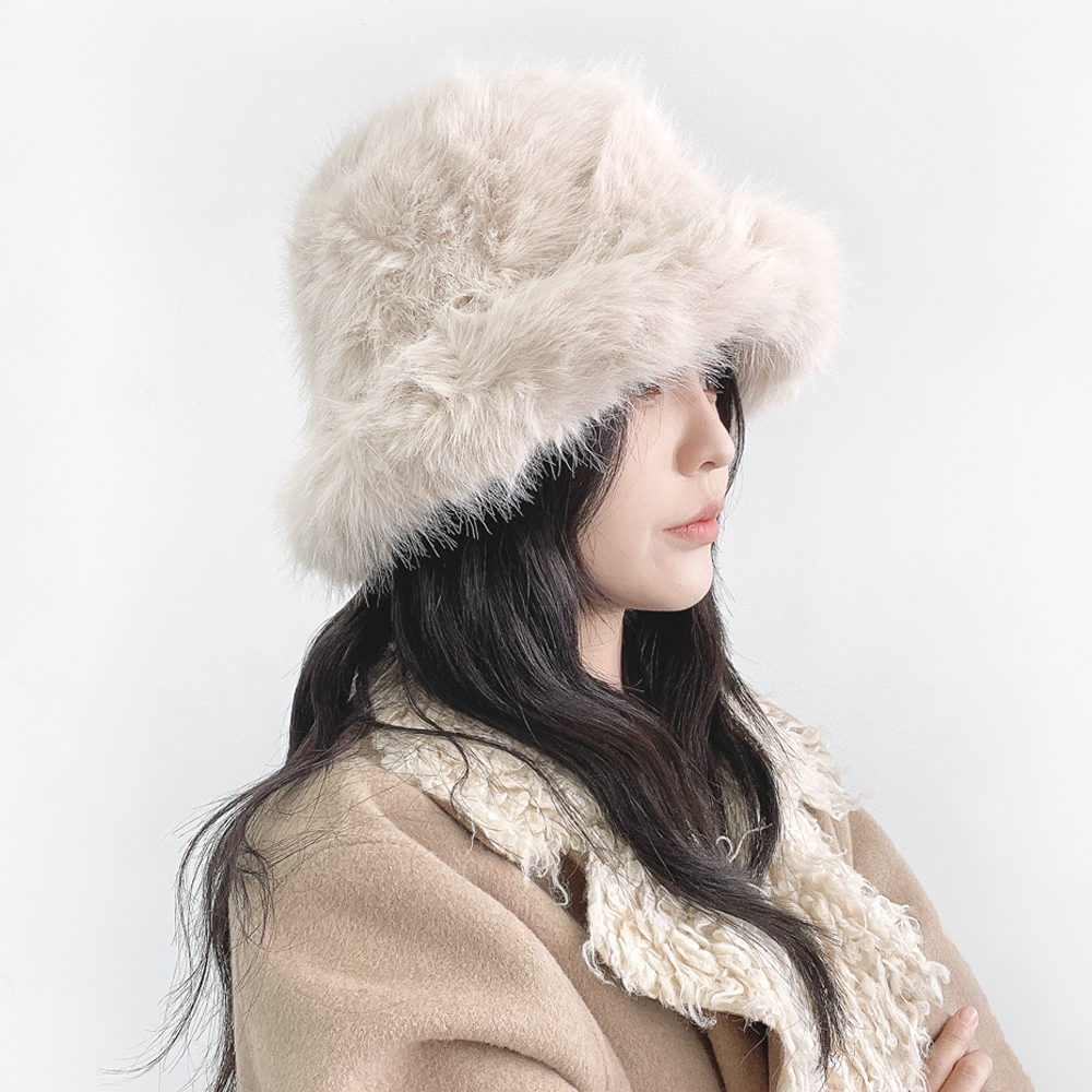 에코 밍크 버킷햇 털 메텔 여성 겨울 벙거지 삿포로 여행 방한 에스키모 모자