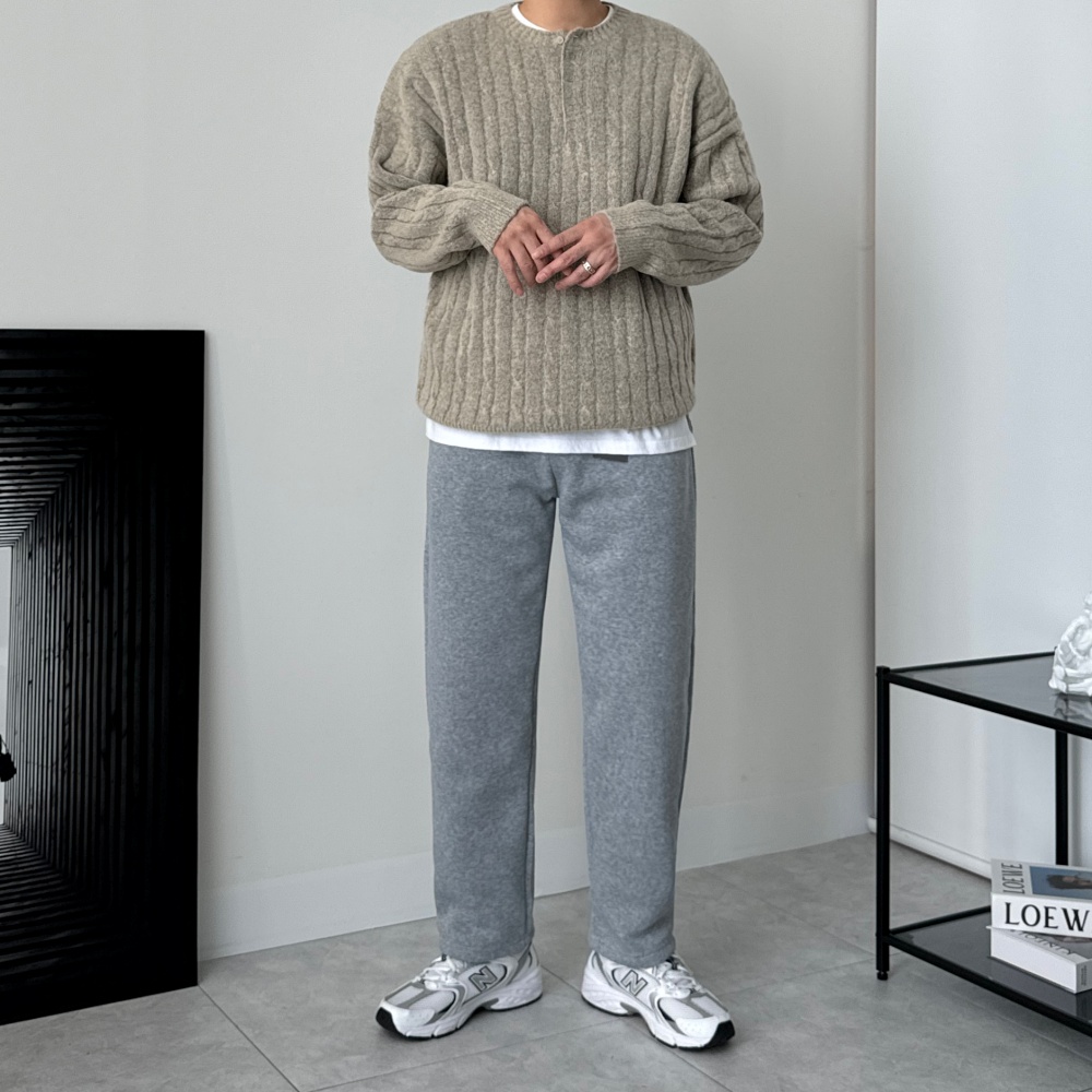 1+1 테이퍼드핏 기모스웻팬츠 남자겨울바지 - 상세 이미지 4