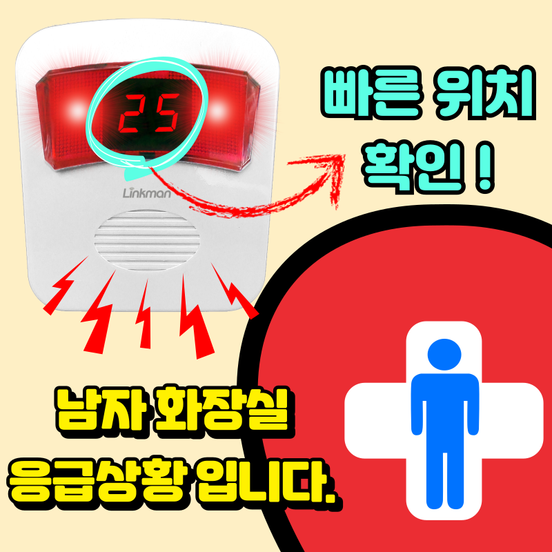 남자 화장실 응급벨 링크맨 LM-D700MV 사이렌 호출벨 - 상세 이미지 3