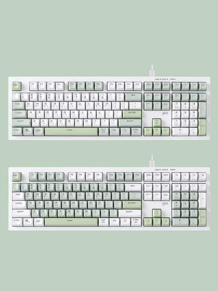 지클릭커 오피스프로 OPK50 사일런스 M RGB 무소음 방수 키보드 Greenwich CR1 108키