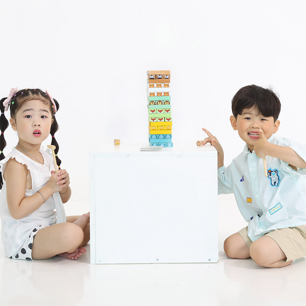 [투키토이] 원목스태커 젠가 나무쌓기 애니멀젠가 가족게임 가족보드게임 Tookytoy 이미지 6