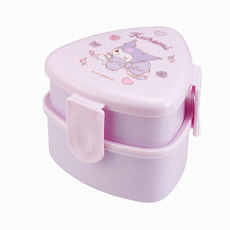 스케이터코리아 산리오 캐릭터 쿠로미 삼각 김밥 도시락통 아기 직장인 도시락통 2단 포크포함