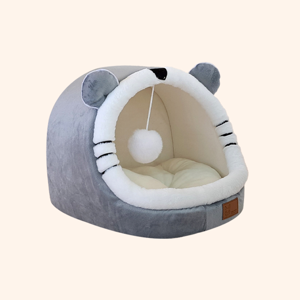 개과천선 레오펀 고양이 하우스 오픈형 반려묘 극세사 숨숨집 강아지 스트레스 해소 펀치볼 이미지 6