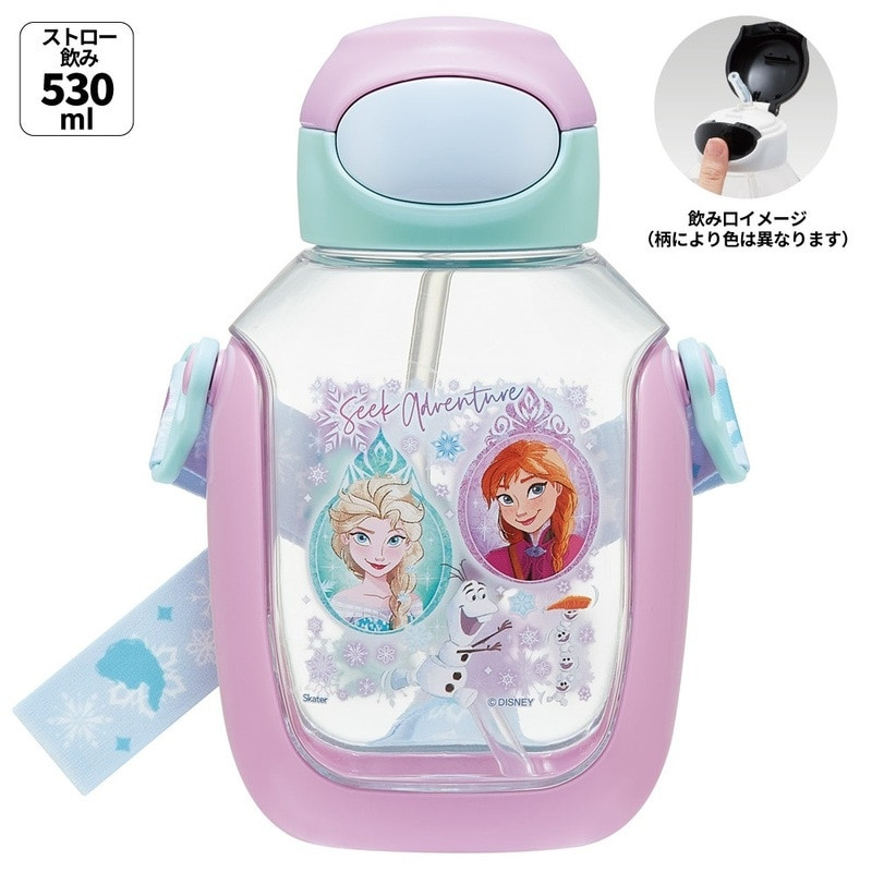 [발주상품 2~4 영업일 후 발송예정] 스케이터 겨울왕국 캐릭터 원푸쉬 스트로 보틀 530ml PDSH6DX - 주방·식기 - 하카타몰